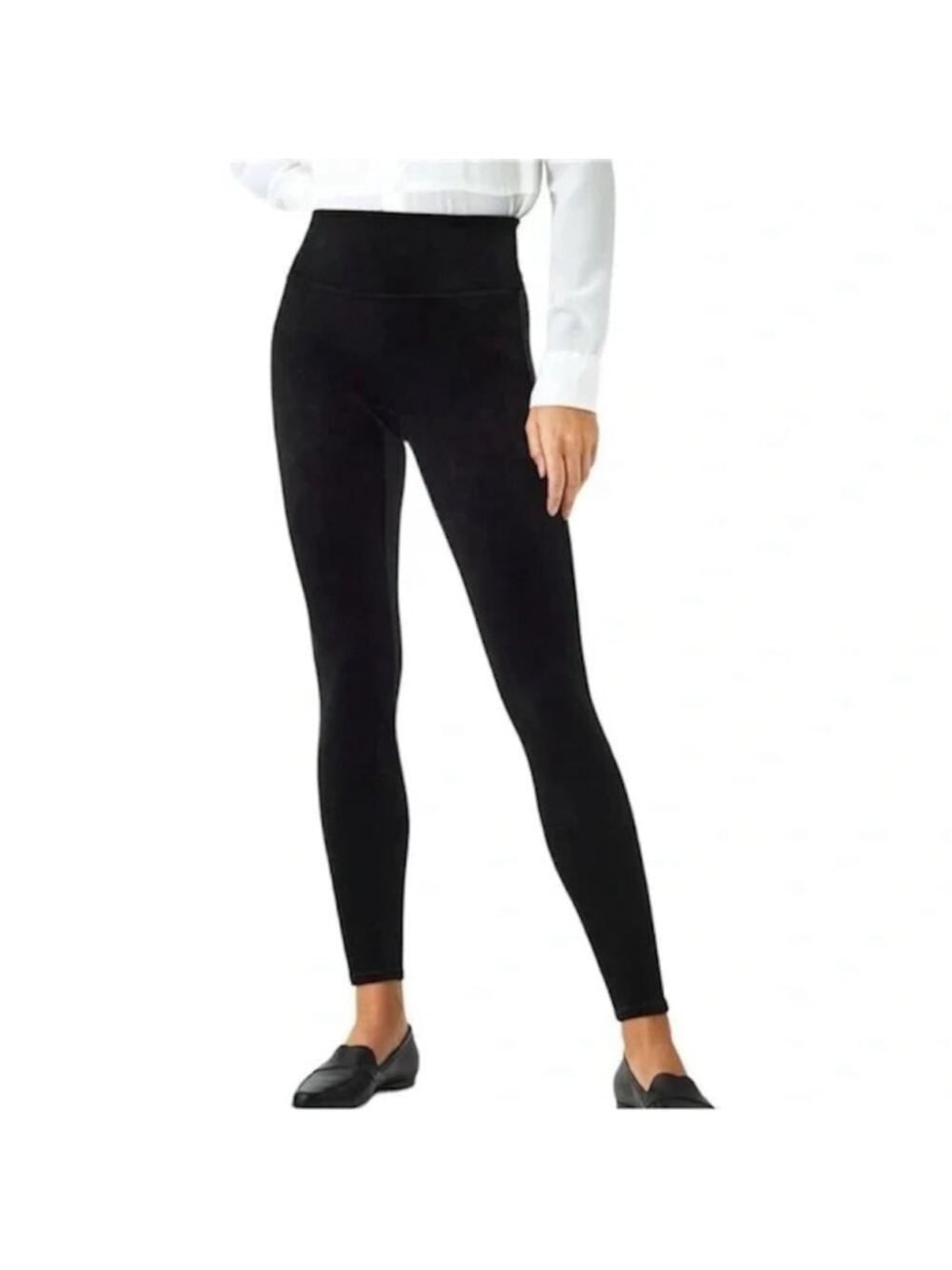 SPANX Seamless High Rise Velvet Leggings in Black Size M 166